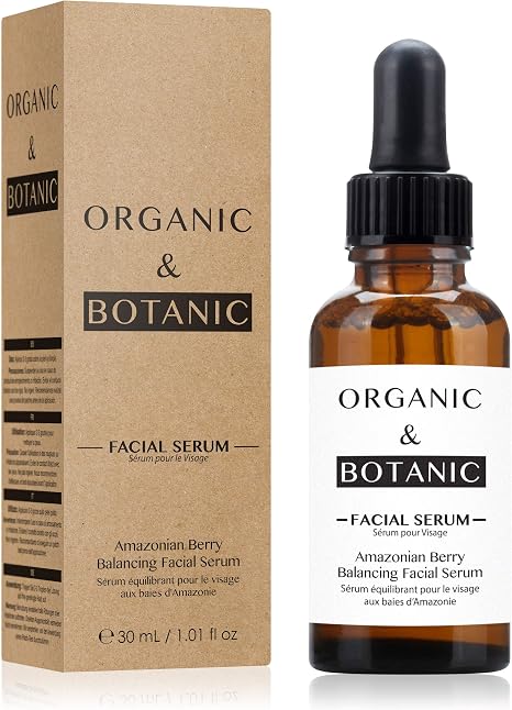 Organic & Botanic Amazonian Berry Balancing Facial Serum 30ml - Deeply Soothes, Hydrates and Nourishes Skin - Vegan Certified