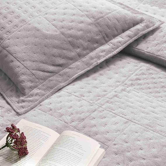 Taç Alvin Düz%100 Polyester Yatak Örtüsü Seti, Gri, Tek Kişilik