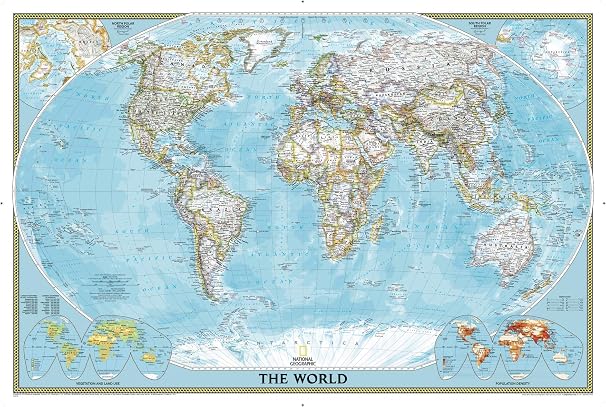 National Geographic Maps: World Classic Wall Map - Poster Size - 91 x 61 cm - Front Lamination