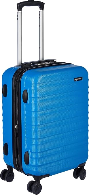 Amazon Basics Carry Case, Suitcase, Hard Type, With Double Casters, blue light, 1pcs