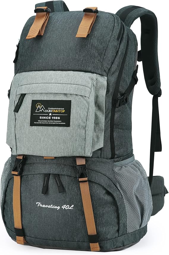 MOUNTAINTOP 40L Hiking Backpack Water Resistant Rucksack Unisex
