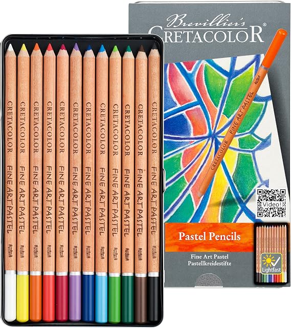 Cretacolor Fine Art Pastel Lightfast 12 Pencils Set in Tin Box