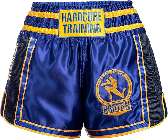 Hardcore Training Muay Thai Shorts Men's Blue Thai Boxing Shorts MMA Fight Kickboxing Sparring Boxing