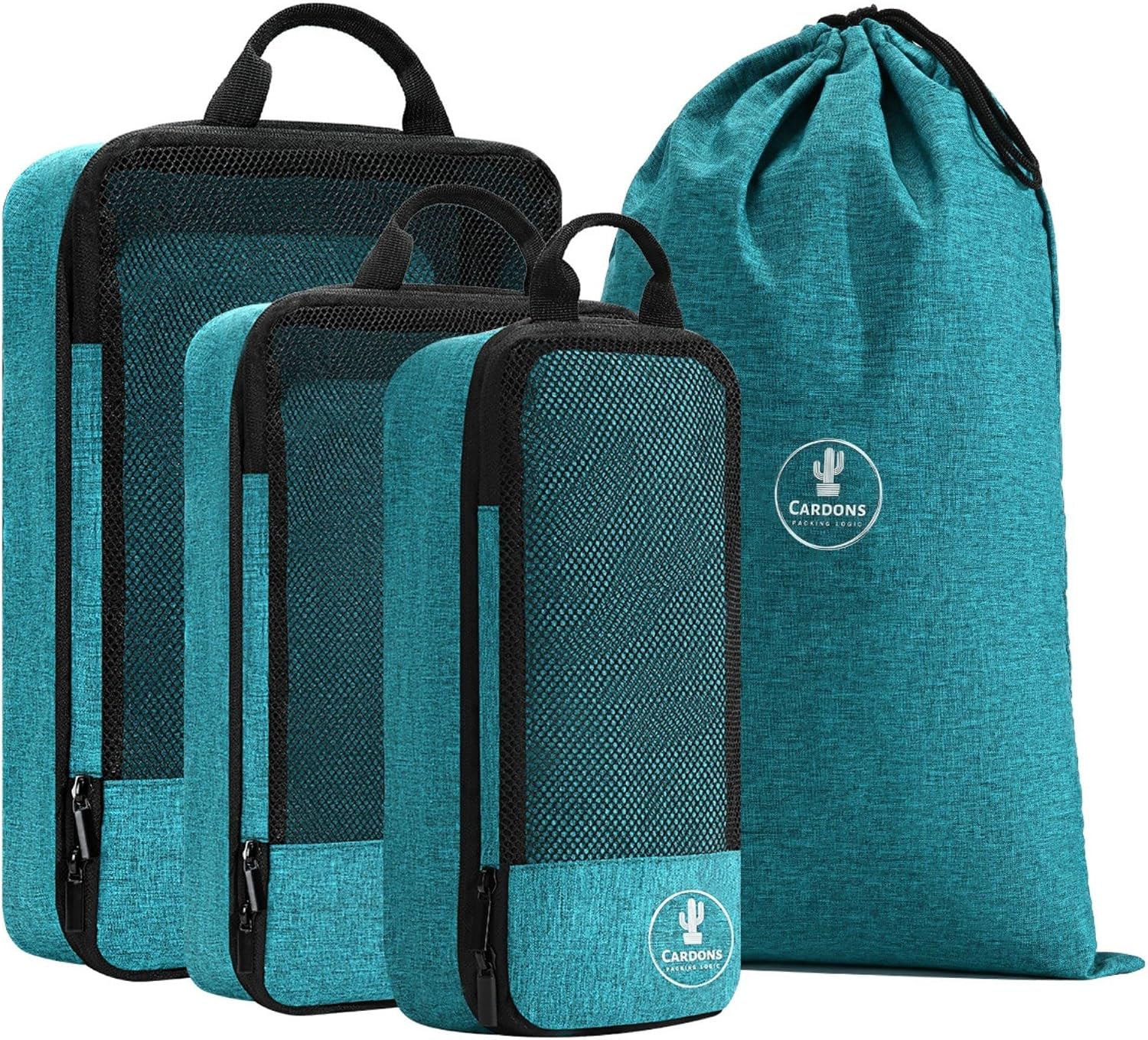 Premium Compression Packing Cubes Travel Suitcase Organisers Laundry Bag Green