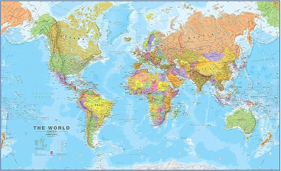 Huge World Map - Political - Updated - 2026 - Front Sheet 201 x 116.5 cm