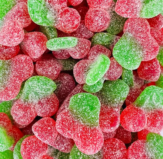 Fizzy Twin Cherries Sweets 200g Bag Resealable Pouch Retro Candy