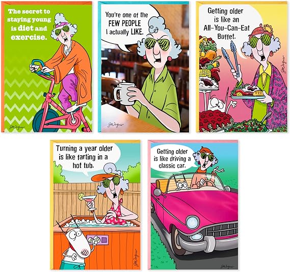 Hallmark Maxine Komik Doğum Günü Kartı Çeşitleri (Zarflı 5 Kart)