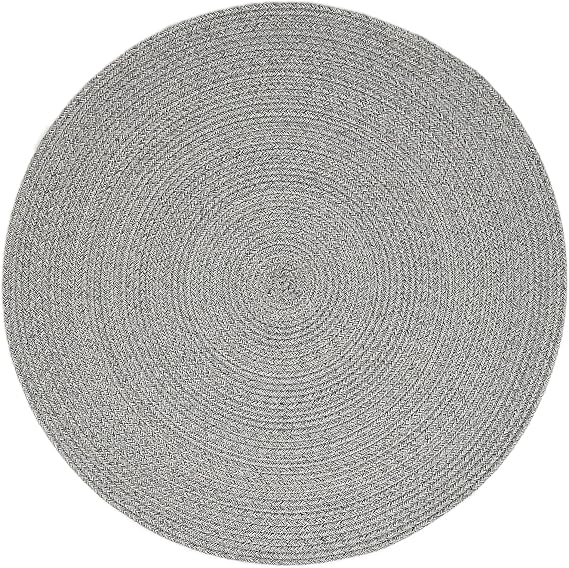 Ocean Home Textile Yıkanabilir Gri Kırçıllı Pamuklu Halı Kilim Ø 80 cm