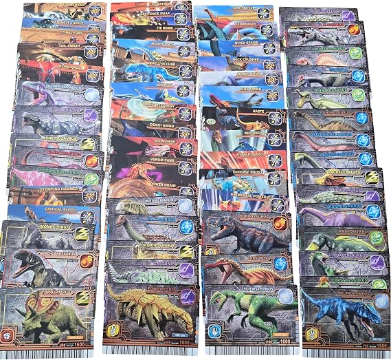 Dinosaur King Arcade Card Game | Made from SEGA Dinosaur King Arcade Cards | Collectibles (Card Box, 60 Different Cards in Box)