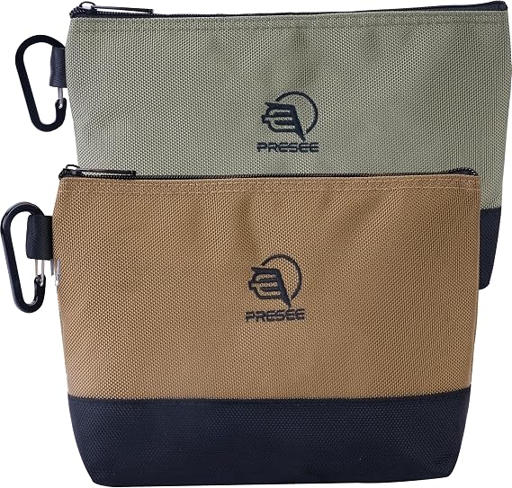 2-Pack Tool Pouches, 10.5" Heavy Duty 1680D Nylon, Green & Khaki