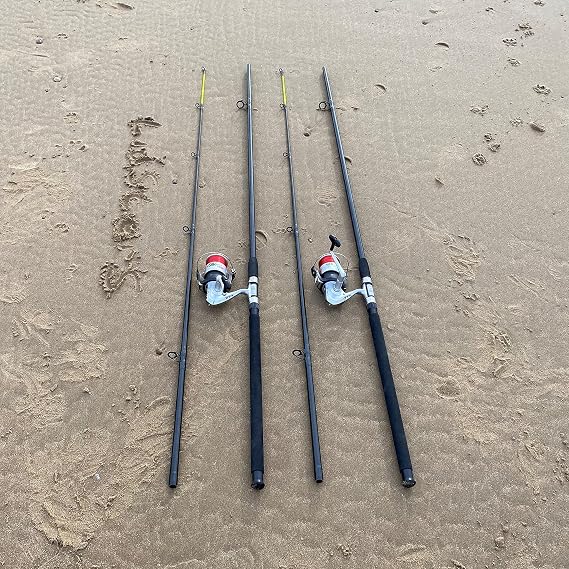 2 x 12FT BeachCaster MAX Sea Fishing Rod + 2 x SILK 70 SEA Reels COMBO