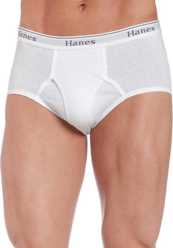 Hanes Ultimate Men's 3-Pack Classics Full Rise Brief, Black/Grey, S