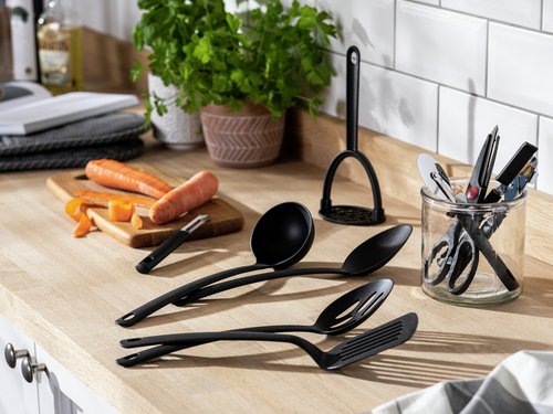 Home 9 piece Suregrip Kitchen Utensil Set - Black