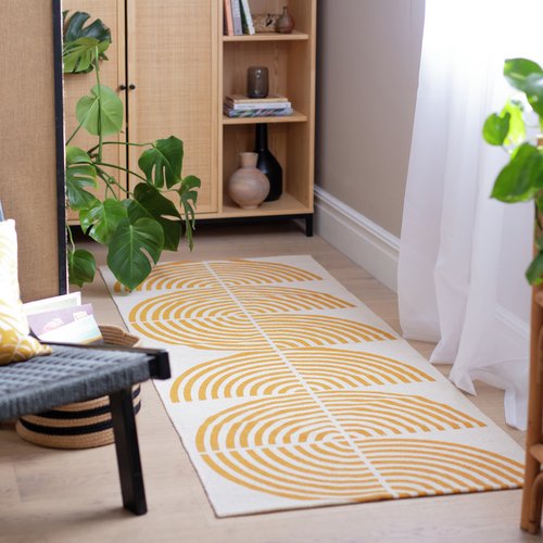 Habitat Global Print Flatweave Runner - 75X200cm - Yellow