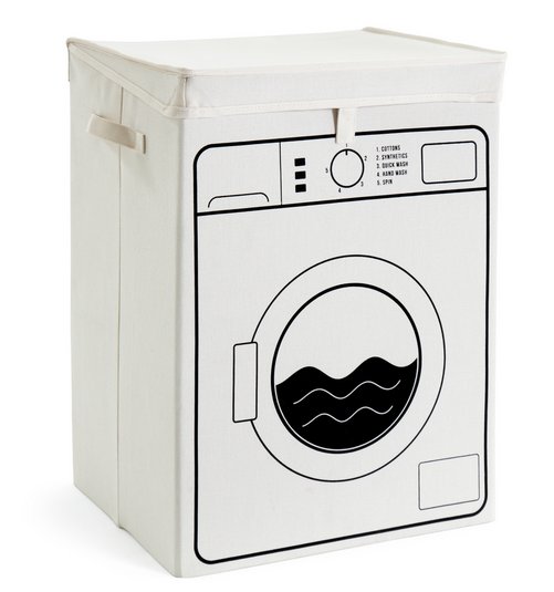 Habitat 63 Litre Printed Laundry Container - Cream