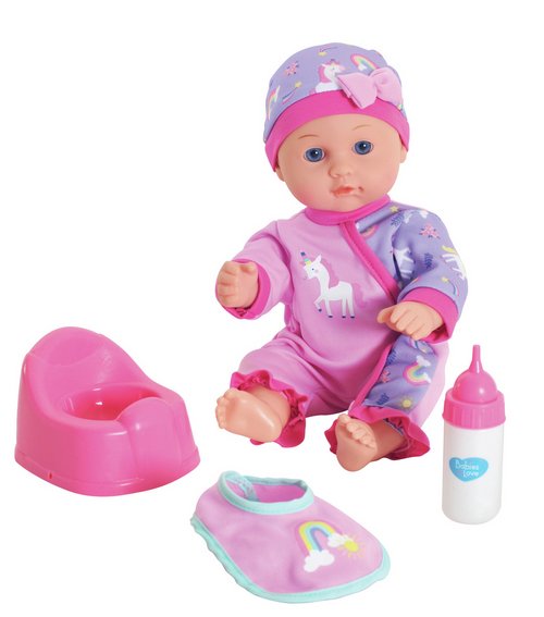 Chad Valley Babies to Love Drink and Baby Daisy Doll - 30cm